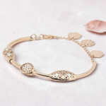 Rose Gold Plated Fancy Silver Kada Bracelet