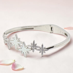 Sterling Silver Star Kada Bracelet