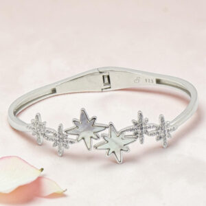 Sterling Silver Star Kada Bracelet