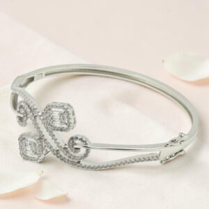 Diamond Silver Kada Bracelet 92.5