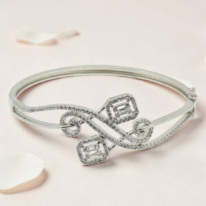 Diamond Silver Kada Bracelet 92.5