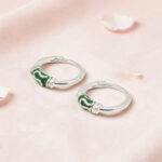 Kids Vali Silver 92.5 Enamel Hoop Earrings