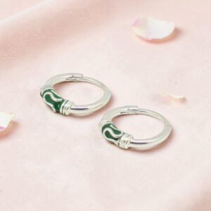 Kids Vali Silver 92.5 Enamel Hoop Earrings