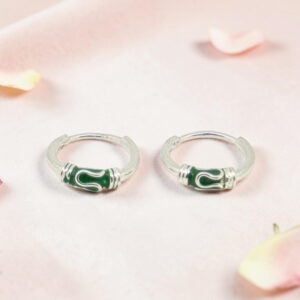 Kids Vali Silver 92.5 Enamel Hoop Earrings