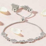 Silver Hamsa CZ Adjustable Bracelet