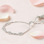 Silver Hamsa CZ Adjustable Bracelet