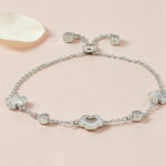 Silver MOP CZ Adjustable Bracelet