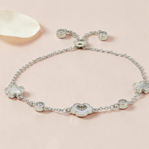 Silver MOP CZ Adjustable Bracelet