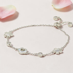 Silver MOP CZ Adjustable Bracelet