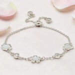Silver MOP CZ Adjustable Bracelet