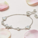 Sterling Silver Butterfly Heart Chain Bracelet