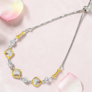 Sterling Silver Cubic Zirconia Chain Bracelet
