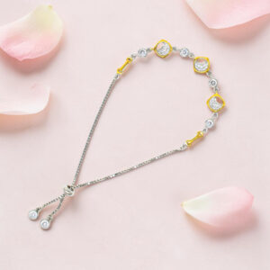 Sterling Silver Cubic Zirconia Chain Bracelet