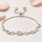 Sterling Silver CZ Adjustable Bracelet