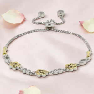 Adjustable Silver CZ Bracelet