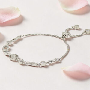 Sterling Silver CZ Adjustable Bracelet