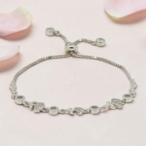 Sterling Silver CZ Adjustable Bracelet