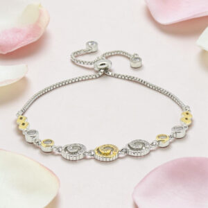 Sterling Silver CZ Adjustable Bracelet