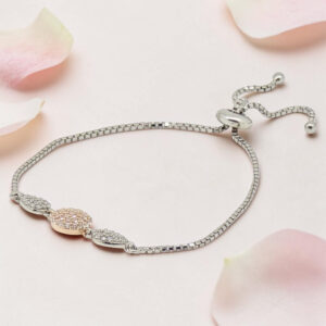 Sterling Silver CZ Adjustable Bracelet