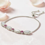 Sterling Silver CZ and MOP Adjustable Bracelet