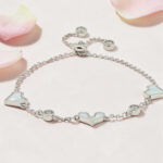 Sterling Silver Heart MOP CZ Bracelet