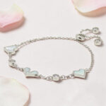 Sterling Silver Heart MOP CZ Bracelet