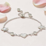 Sterling Silver MOP Heart and Star Bracelet