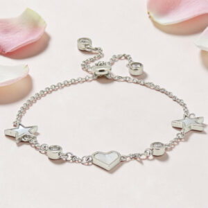 Sterling Silver MOP Heart and Star Bracelet
