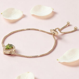Adjustable Sterling Silver Peridot Bracelet