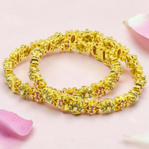 Gold Plated Silver Kada Bangle