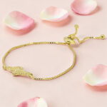 Gold Plated CZ Adjustable Bracelet 92.5 Silver