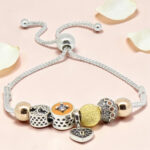 Mina Adjustable Silver Charm Bracelet
