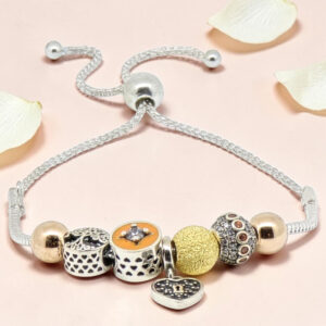 Mina Adjustable Silver Charm Bracelet