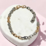 Men's Two-Tone Silver Chain Bracelet