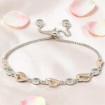 Adjustable CZ Heart Bracelet in Sterling Silver