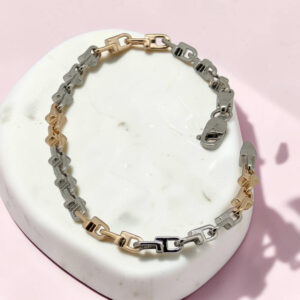 Men's Two-Tone Silver Chain Bracelet