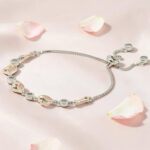 Adjustable CZ Heart Bracelet in Sterling Silver
