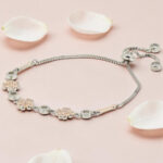 Silver 92.5 CZ Adjustable Flower Bracelet