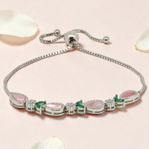 Silver Adjustable CZ Bracelet