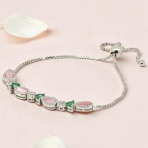 Silver Adjustable CZ Bracelet