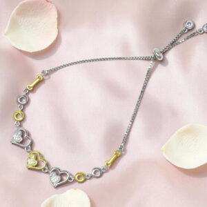 Silver Adjustable Heart Bracelet