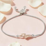 Silver Adjustable Heart CZ Bracelet