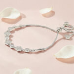 Silver CZ Adjustable Bolo Bracelet