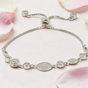 Silver CZ Adjustable Bracelet