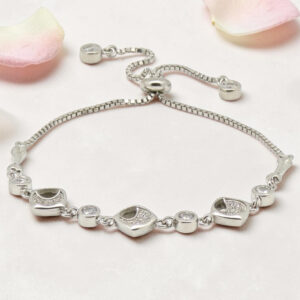 Silver CZ Adjustable Bracelet