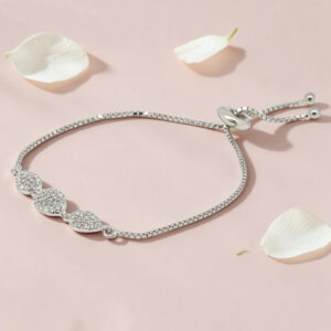 Silver CZ Adjustable Bracelet