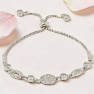 Silver CZ Adjustable Bracelet 92.5