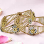Vintage Gold Plated Floral Bangle Bracelet