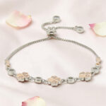 Adjustable Silver Bracelet with CZ